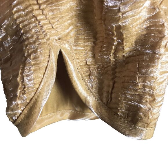 Collection Harv'e Benard Woman's Shiny Gold  Crinkle Crape Style Jacket Size 18W - Picture 5 of 7